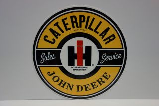 Caterpillar Ih John Deere Dealer Die Cut Sign Rare Late 70 