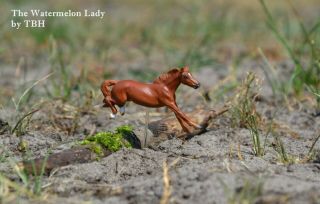 Micro Mini Artist Resin Model Horse Figure " Ground Effects "