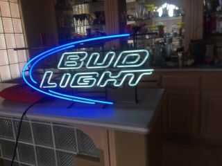 Bright Blue Bud Light Neon Sign