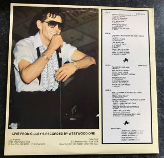 LP JERRY LEE LEWIS Vinyl Album LIVE FROM GILLEY’S DOUBLE G/F Rock’n’Roll Country 3