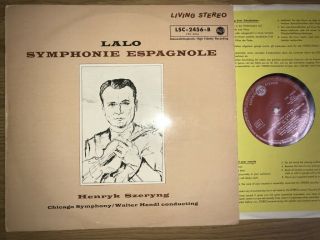 Szeryng Lalo Symphony Espagnole Rca Living Stereo Lsc - 2456 - B German Ed1 Nm -