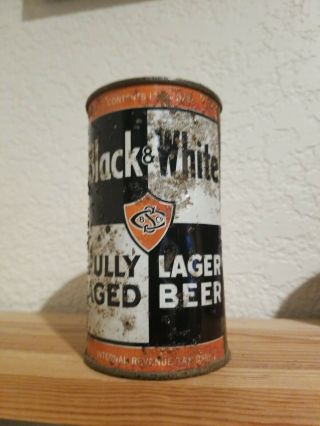 Black & White Beer Flat Top Beer Can St.  Claire Brewing San Jose Ca.  1930 
