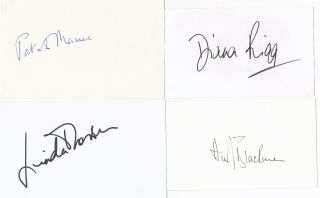 The Avengers - Signed Autographs Macnee,  Blackman,  Rigg,  Thorson