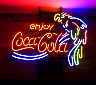 Enjoy Cola Parrot Neon Sign True Glass Beer Bar Boutique Room Wall Decor Light 3