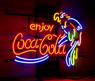 Enjoy Cola Parrot Neon Sign True Glass Beer Bar Boutique Room Wall Decor Light 4