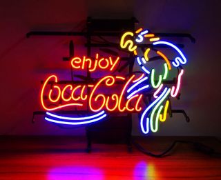 Enjoy Cola Parrot Neon Sign True Glass Beer Bar Boutique Room Wall Decor Light 5