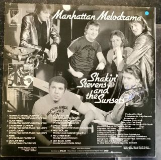 Shakin’ Stevens and The Sunsets PINK ELEPHANT LP Manhattan Melodrama SIGNED 3