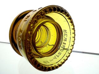 PERFECT - YELLOW GOLD AMBER HEMINGRAY - 19 Signal Glass Insulator 3