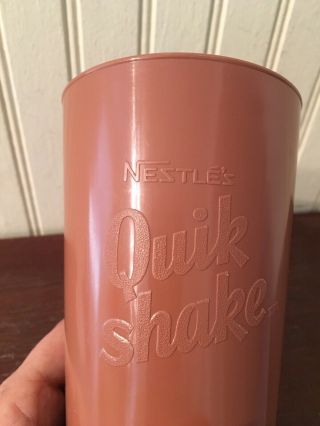 Vintage Nestle’s Quik Shake 16 oz Shaker Cup & Lid Retro 70s Chocolate EUC 4
