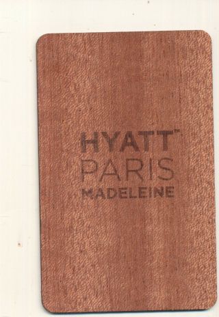 Hyatt Madeleine - - - - - - Paris,  France - - - Room Key - - K - 83