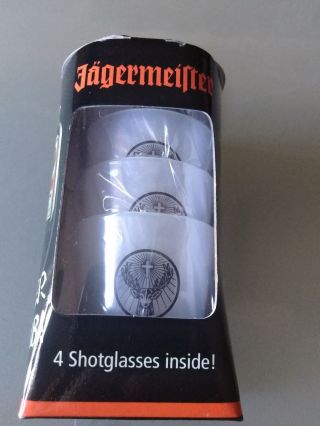 Jagermeister 4 Piece Frosted Glass Shot W/jager Bomb Recipe