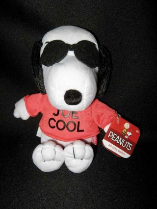 Nwt Plush Peanuts Joe Cool Snoopy Beanie Stuffed Animal By Just Play 2015 8 "