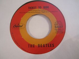Beatles - Capitol Target Dome 45rpm - Ticket To Ride - Vg