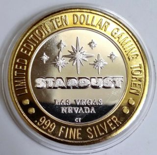 Stardust Casino Vegas.  999 Fine Silver Strike 1st Edition $10 Gaming Token 1995