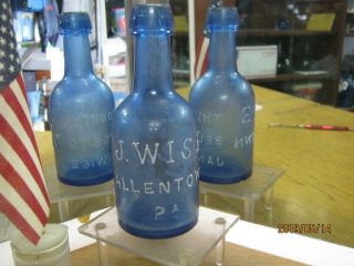 Dug Sapphire Blue James Wise Squat Soda Allentown,  Pa_