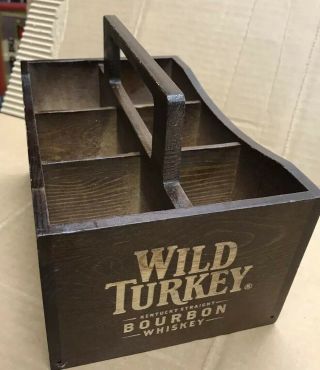 Wild Turkey Caddy Wood Napkin Condiment Holder 10 X6 X4.  5