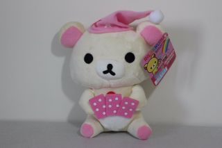 Rilakkuma White Pink Dominos Plush Suction Cup Car Accessories 7 " Tall