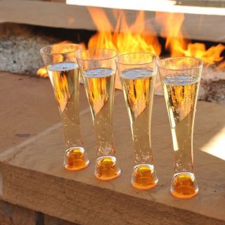 Veuve Clicquot Champagne Trendy Outdoor Flutes X 4 Unboxed Acrylic Not Glass