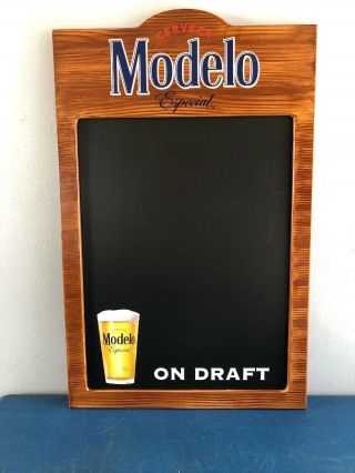 (l@@k) Modelo Especial Beer Wooden Chalkboard Sign Game Room Restaurant Mib