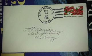 Vadm Lawson P.  Ramage Wwii Medal Of Honor Moh Cmh Signed Fdc
