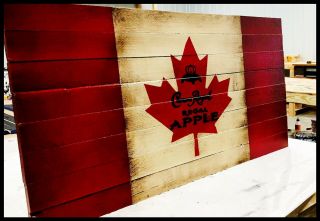 Canadian Flag - Rustic Wooden Flag - Crown Royal - Whiskey Sign
