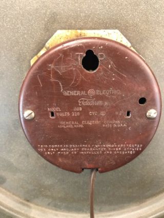 Coca Cola General Electric / Telechron Clock Silver 1950s 3
