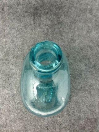 1 Qt.  Early BLUE AQUA WHISKEY FLASK Embossed FOR PIKE ' S PEAK Miner Hunting Image 7