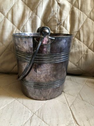 Vintage Silverplate Champagne ICE BUCKET Silver Stamped 12G Includes Spoon 4