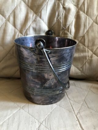 Vintage Silverplate Champagne ICE BUCKET Silver Stamped 12G Includes Spoon 5