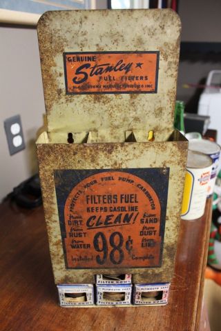Very Rare Stanley Fuel Filters Advertising Display Rack Wow 1930 