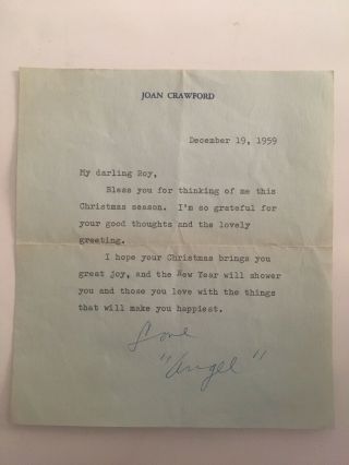Joan Crawford - Typed Letter Signed 