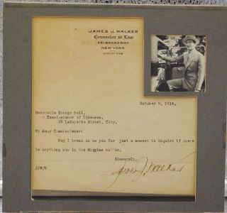 Jimmy Walker The Playboy Mayor Typed Signed Letter Mob Ny York