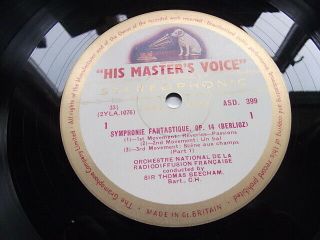 ASD 399 White Gold Label - Berlioz Symphonie Fantastique / Sir Thomas Beecham NM 2