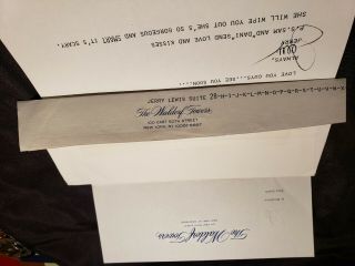 Jerry Lewis hand signed letter May 1,  1995,  The Waldorf Towers letterhead,  NYC 2