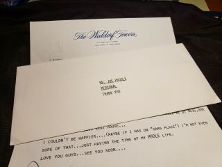 Jerry Lewis hand signed letter May 1,  1995,  The Waldorf Towers letterhead,  NYC 3