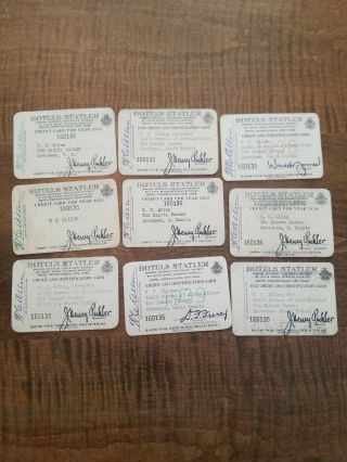 Hotels Statler Credit Card Identification Card 1930s