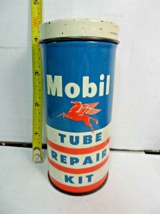 Very Rare Old Vintage Mobil Rubber Co Tube Repair Tire Patch Kit Can
