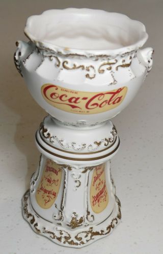 1960 ' s Coca - Cola Ceramic Syrup Urn Dispenser Pencil Holder 2