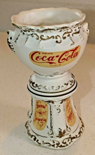 1960 ' s Coca - Cola Ceramic Syrup Urn Dispenser Pencil Holder 6