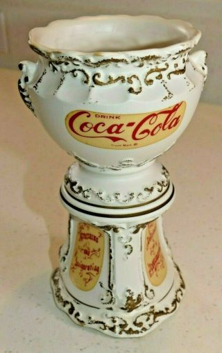 1960 ' s Coca - Cola Ceramic Syrup Urn Dispenser Pencil Holder 7