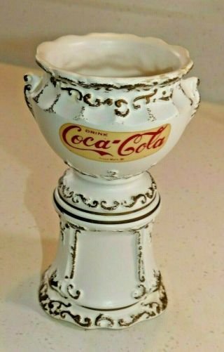 1960 ' s Coca - Cola Ceramic Syrup Urn Dispenser Pencil Holder 8