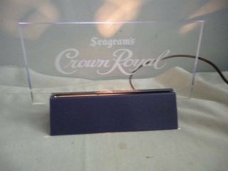 Vintage Seagrams Crown Royal Whiskey Lighted Back Bar Sign