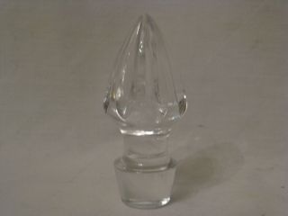 Vintage Glass Stopper Bottle Stop Crystal Clear End Cut Spiked Topper Top