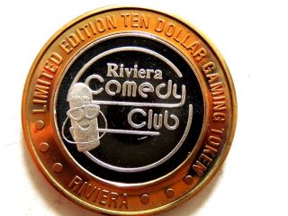 1996 Riviera Hotel & Casino " Comedy Club " Ten Dollar Limited Edition Slot Token