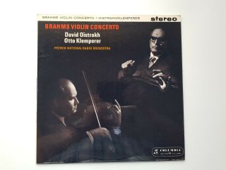 Columbia Sax 2411 Ed1 Lp Brahms Violin Concerto : Oistrakh / Klemperer Near