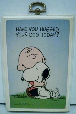 Hallmark Peanuts Charlie Brown Snoopy Have You Hugged Your Dog Today Plaque