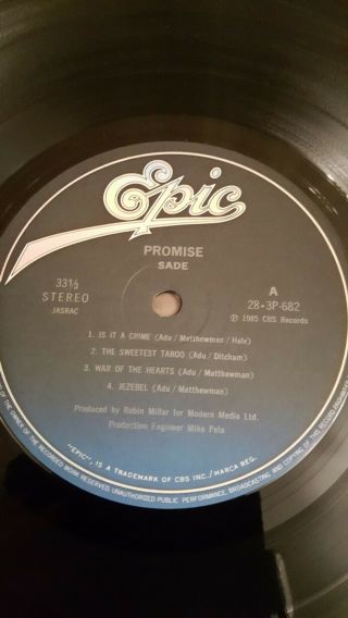 SADE PROMISE JAPANESE,  OBI Vinyl Album 1984 Gatefold Sleeve RARE 8