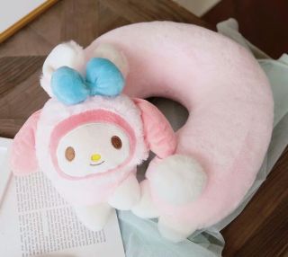 My Melody Bunny Soft Plush Neck Rest Car Airplane Office Travel U - Type Pillow