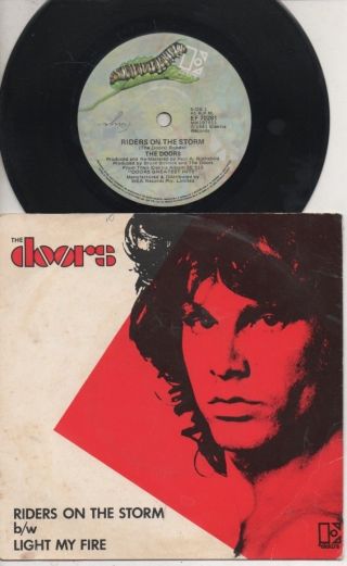 The Doors Rare 1981 Oz Only 7 " Oop Psych Rock P/c Single " Riders On The Storm "