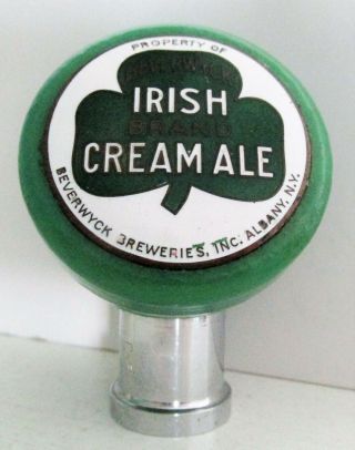 Beverwyck Breweries Albany Ny Irish Cream Ale Round Ball Beer Tap Knob